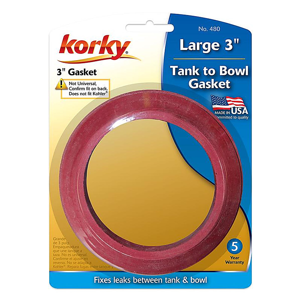 Korky 480BP Tank to Bowl Gasket Red For Universal