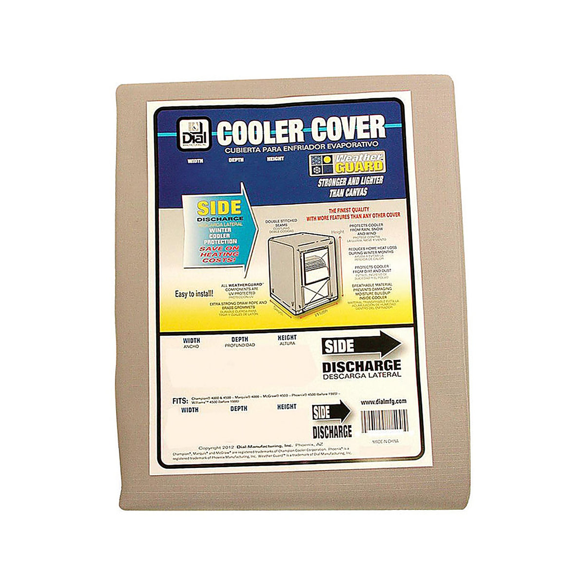 Dial 8728 28 in. H X 28 in. W Gray Polyester Evaporative Cooler Cover