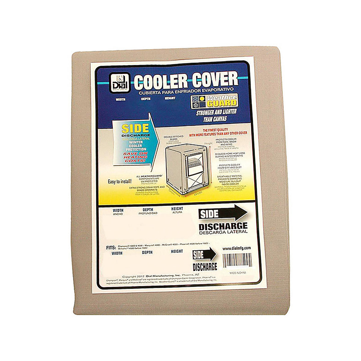 Dial 8750 40 in. H x 34 in. W Polyester Gray Evaporative Cooler Cover