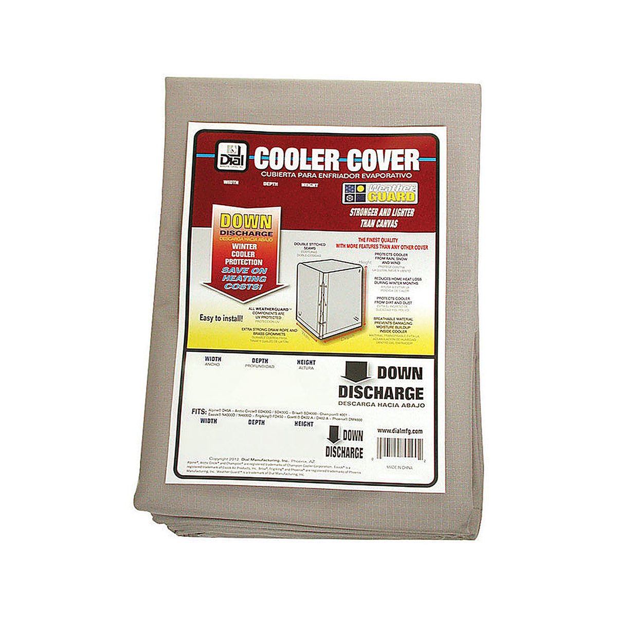 Dial 8912 34 in. H x 28 in. W Polyester Gray Evaporative Cooler Cover
