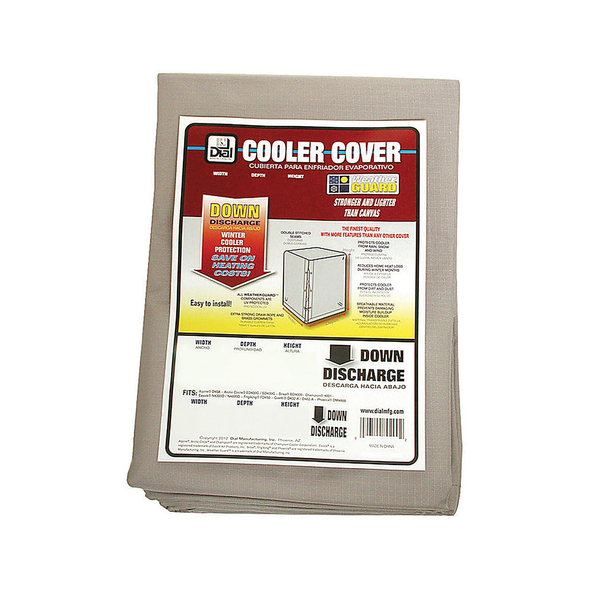 Dial 8950 46 in. H x 40 in. W Polyester Gray Evaporative Cooler Cover