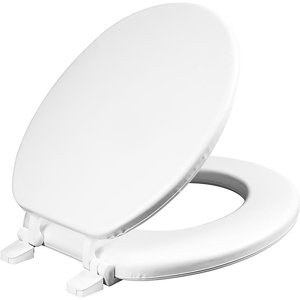 Bemis 11-000 Mayfair Round White Vinyl Cushioned Toilet Seat