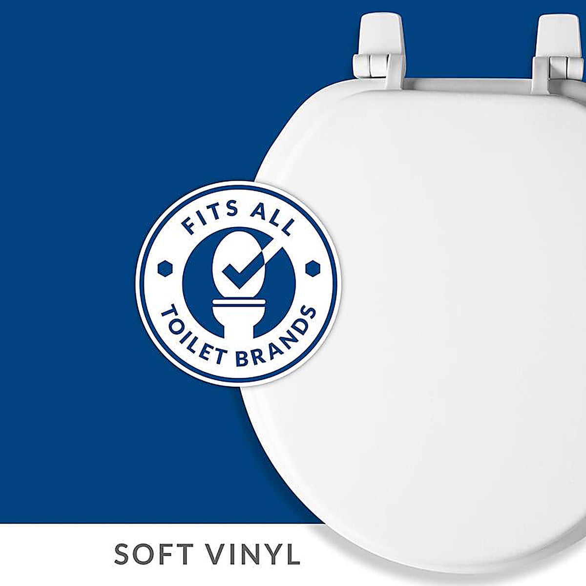 Bemis 11-000 Mayfair Round White Vinyl Cushioned Toilet Seat