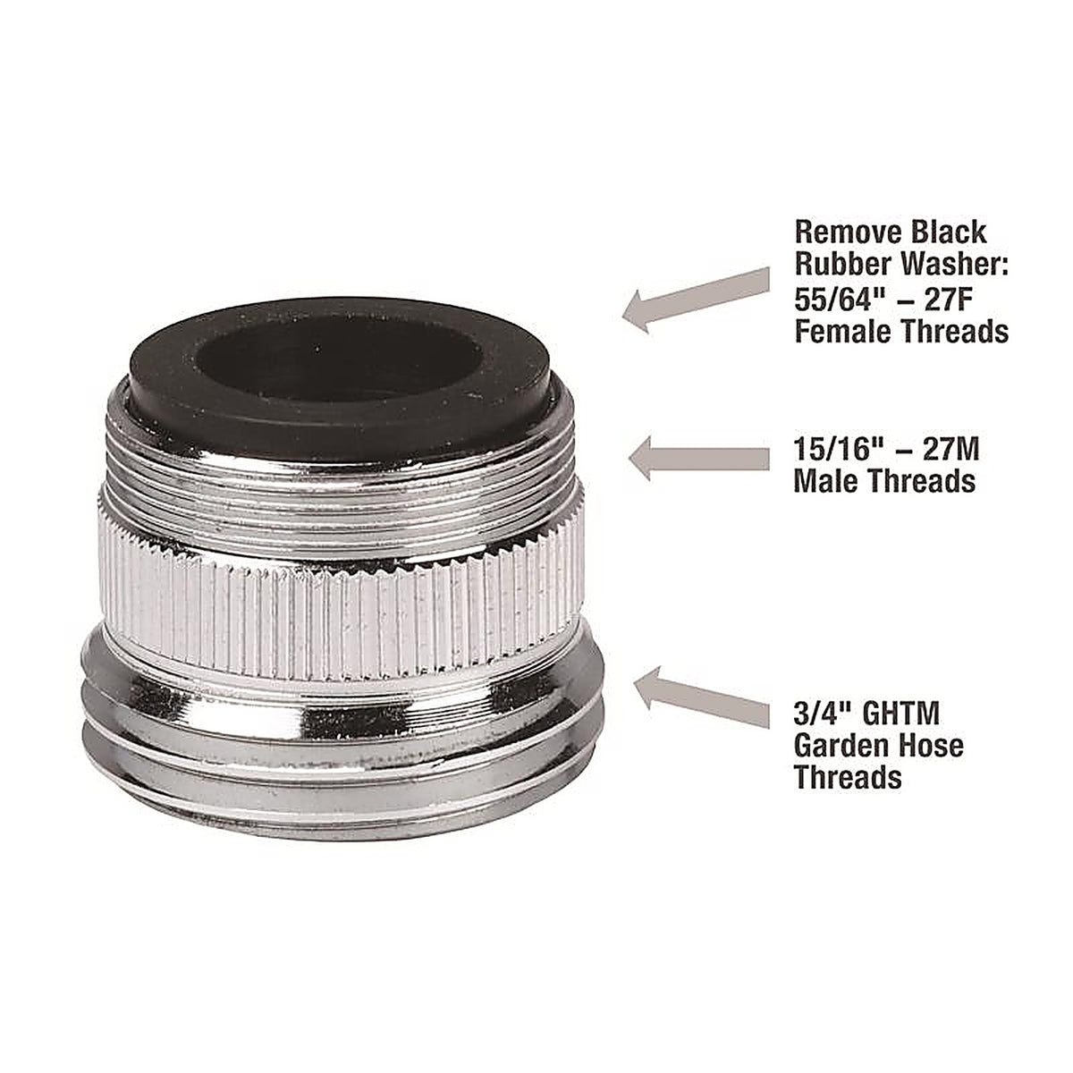 Danco - 9D00010513 - 3/4 In. Brass Female/Male Garden Hose Aerator Adapter