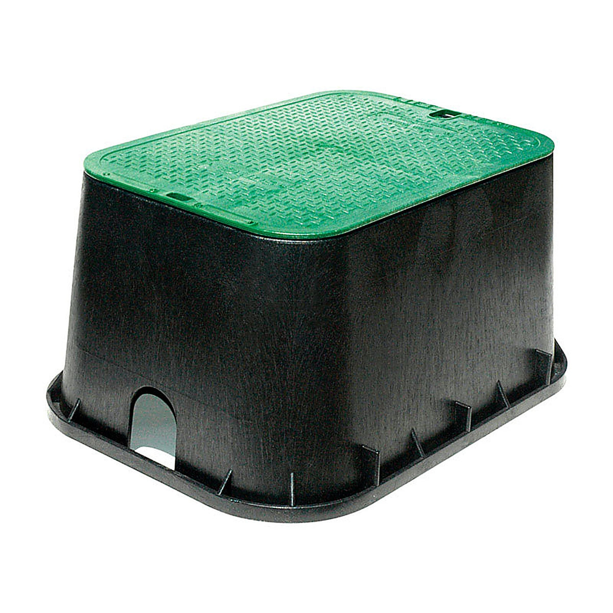 NDS 117BC 25-3/4 inch W x 12 inch H Rectangular Valve Box with Overlapping Cover Black/Green