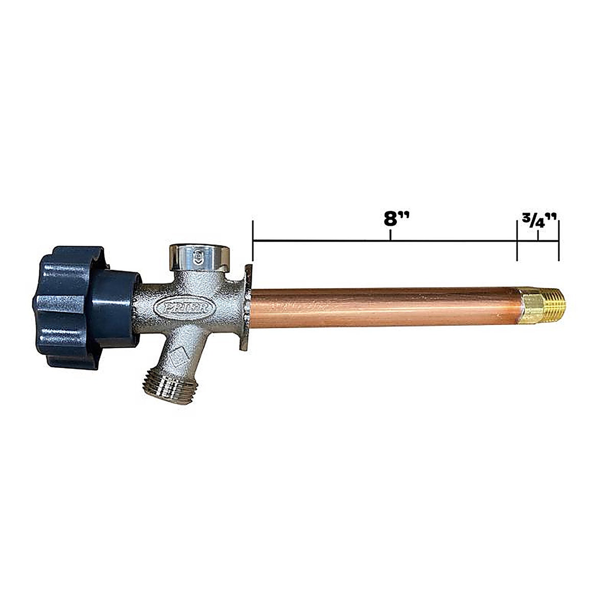 Prier - 478-08-BULK - 400 Series 1/2 In. MPT X 1/2 In. Sweat Anti-Siphon Brass Freezeless Wall Hydrant