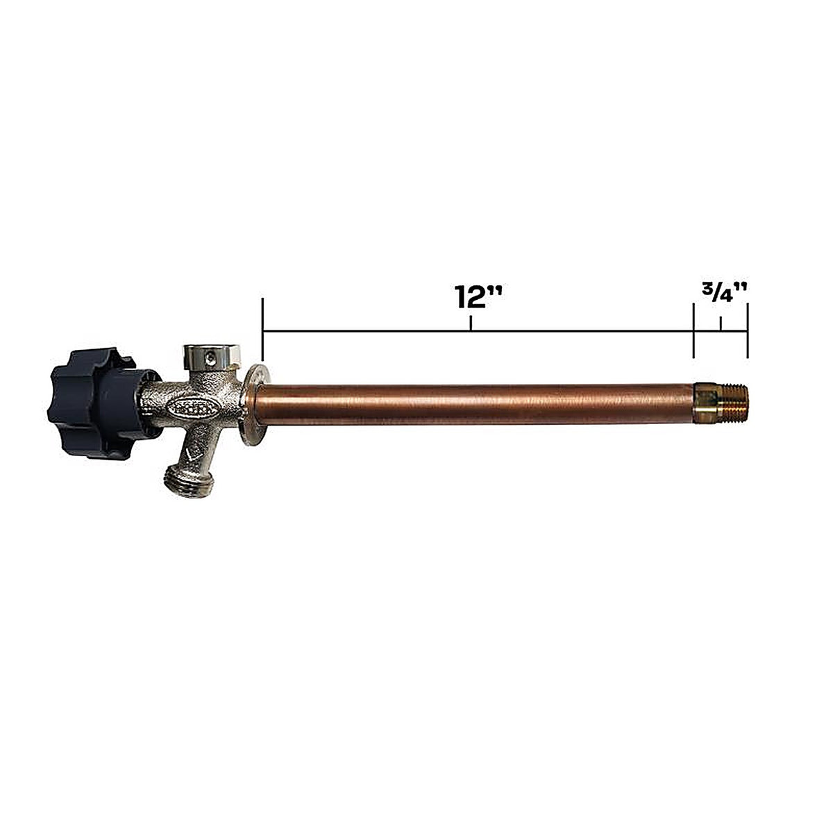 Prier - 478-12 - 1/2 In. MPT X 1/2 In. Sweat Anti-Siphon Brass Freezeless Wall Faucet