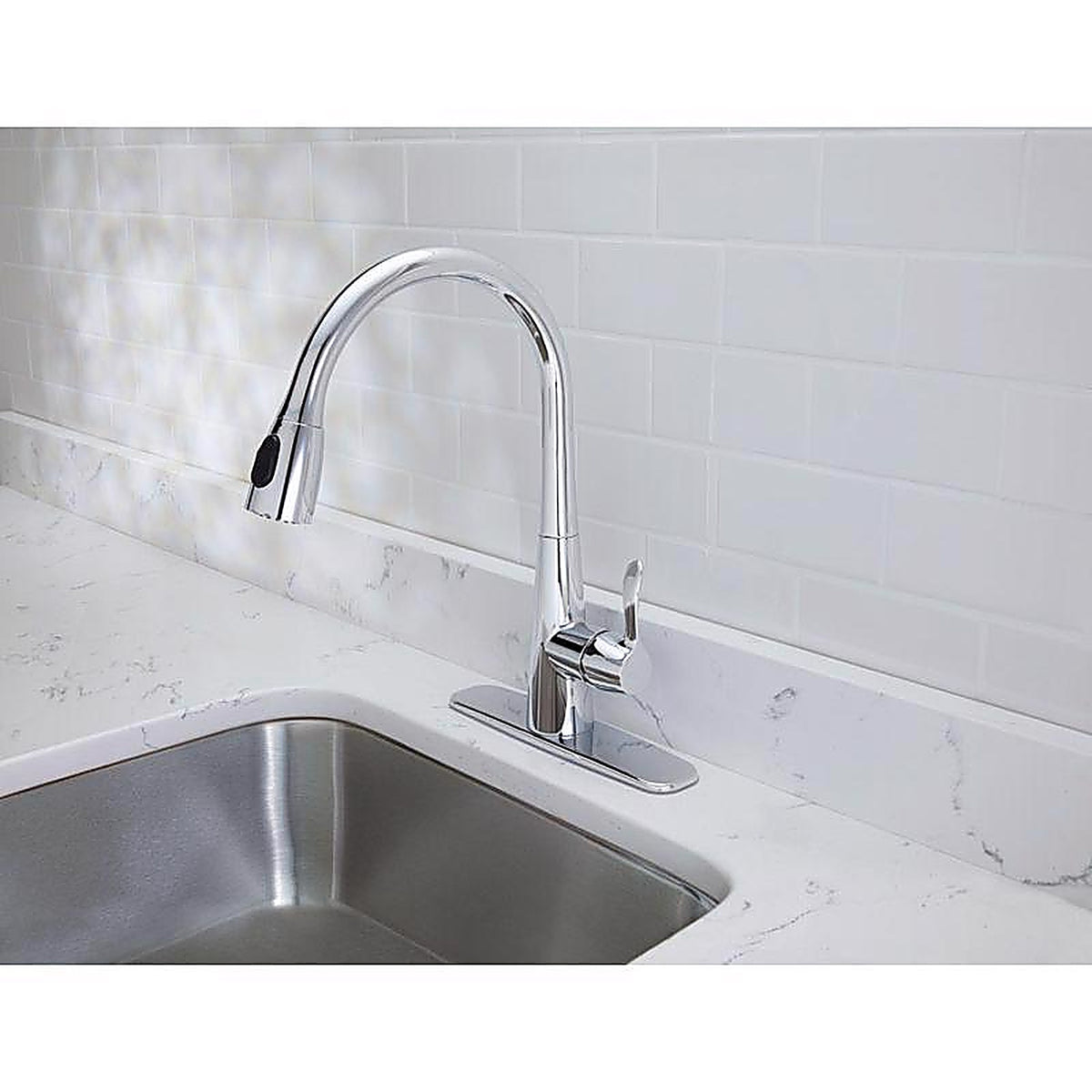 OakBrook 3978-K101 Vela Pull-Down One Handle Chrome Kitchen Faucet