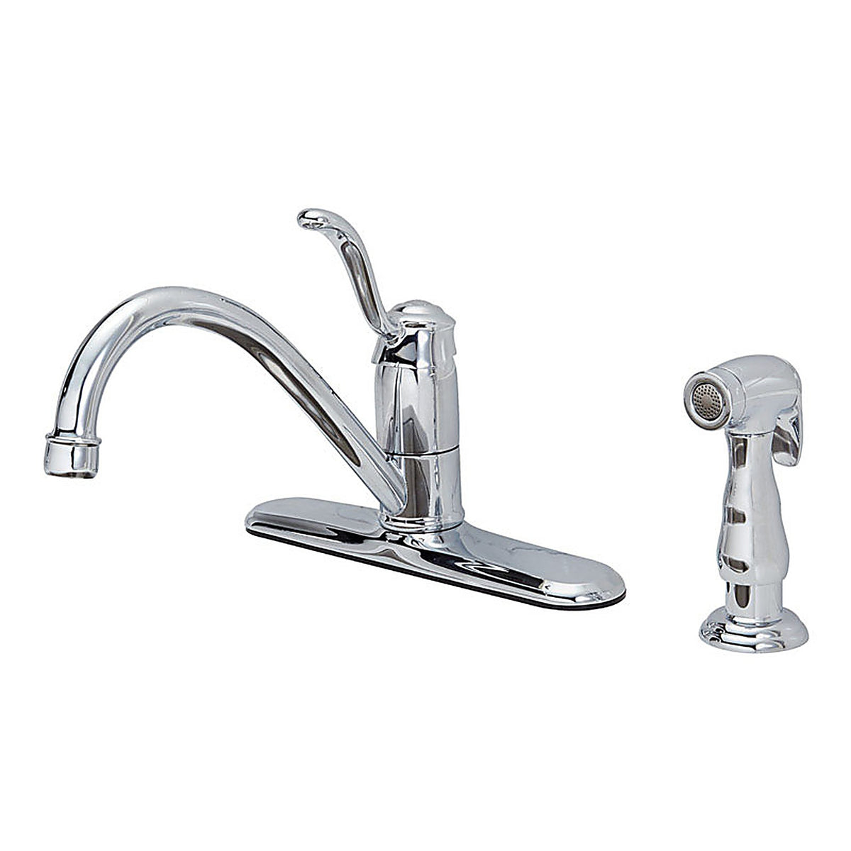 OakBrook 67814W-1101 Tucana One Handle Chrome Kitchen Faucet Side Sprayer Included
