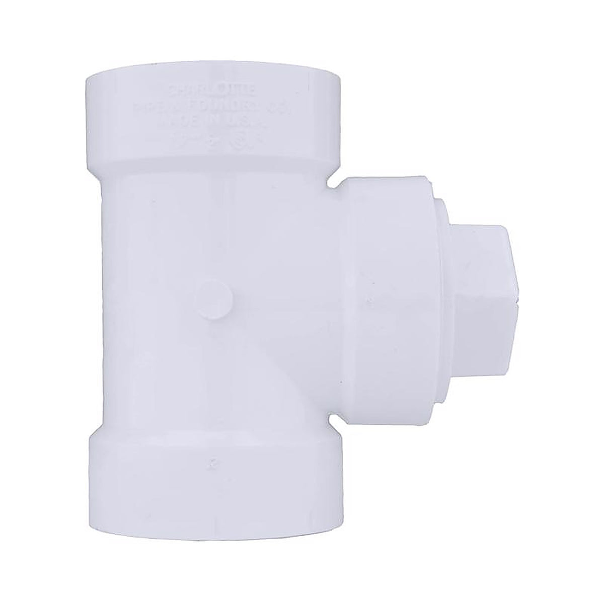 Charlotte Pipe PVC00444X0800 2 in. Hub x 2 in. Dia. Hub PVC Cleanout Tee