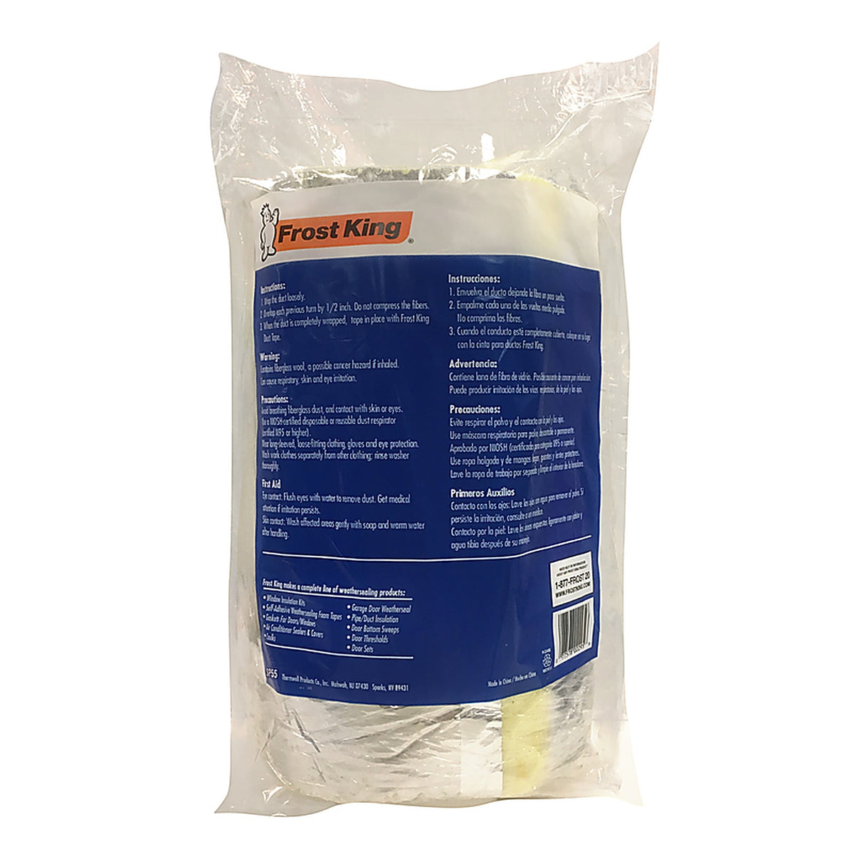 Frost King - SP55/6 - 12 In. X 15 Ft. L Fiberglass/Foil Duct Insulation
