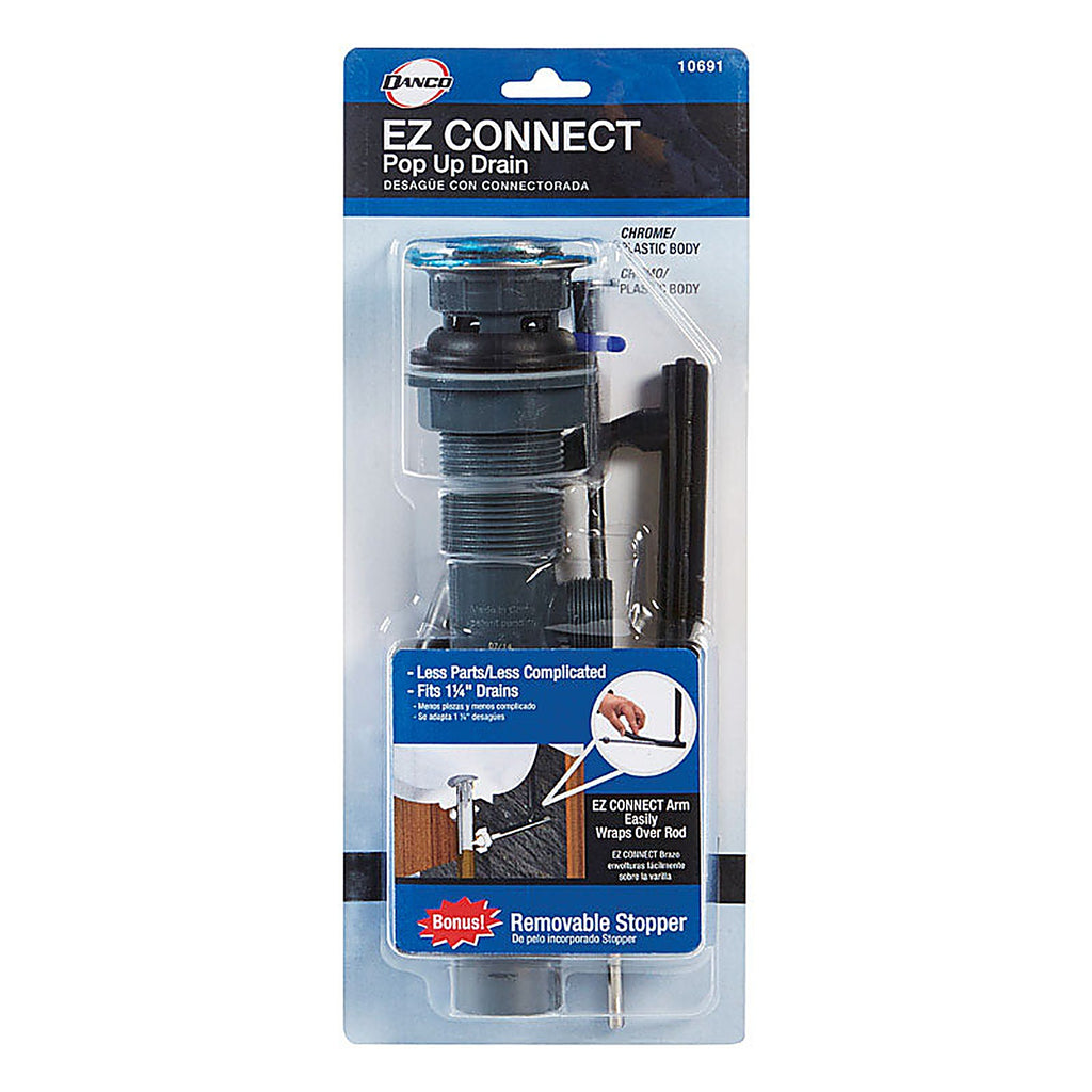 Danco 9D0010691X EZ Connect 1-1/4 in. D Chrome Plastic Pop-Up Lavatory Drain