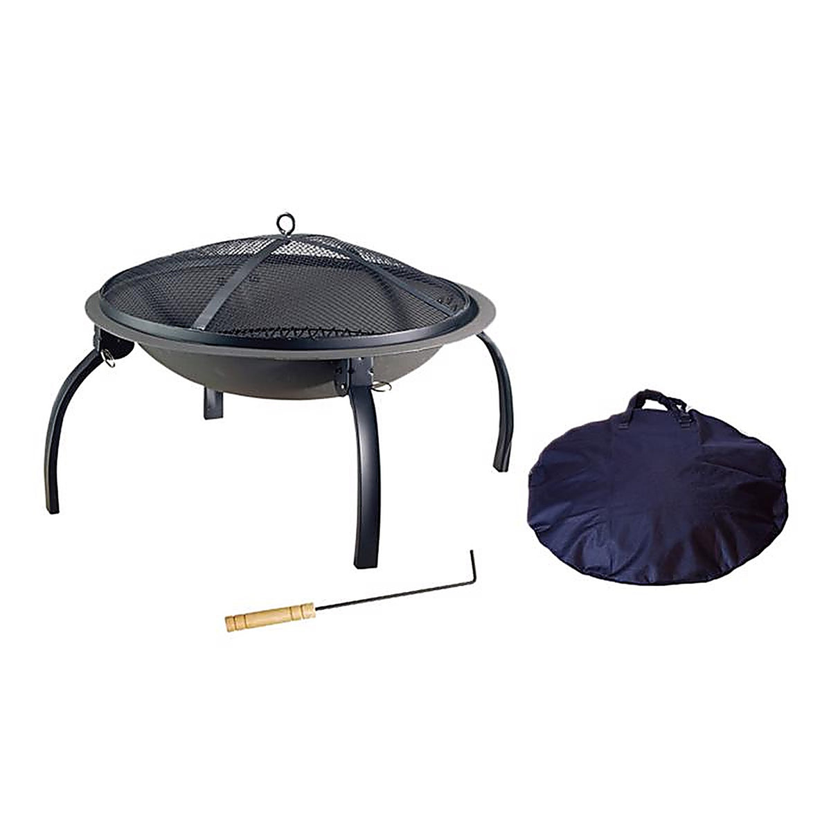 Living Accents SRFP481 Portable Wood Fire Pit 17.7 in. H x 34 in. W x 34 in. D Steel