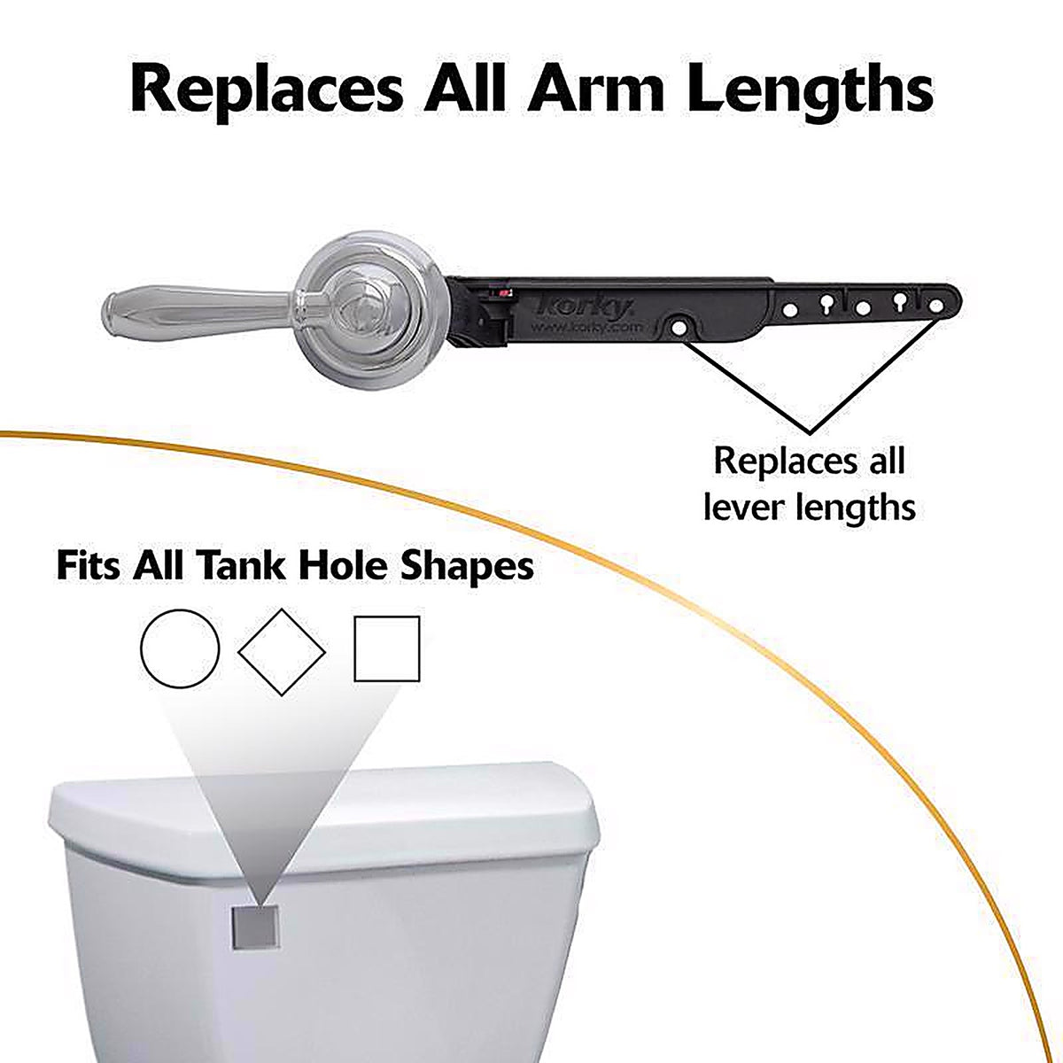 Korky 6051BP StrongARM Faucet Style, Chrome Tank Lever