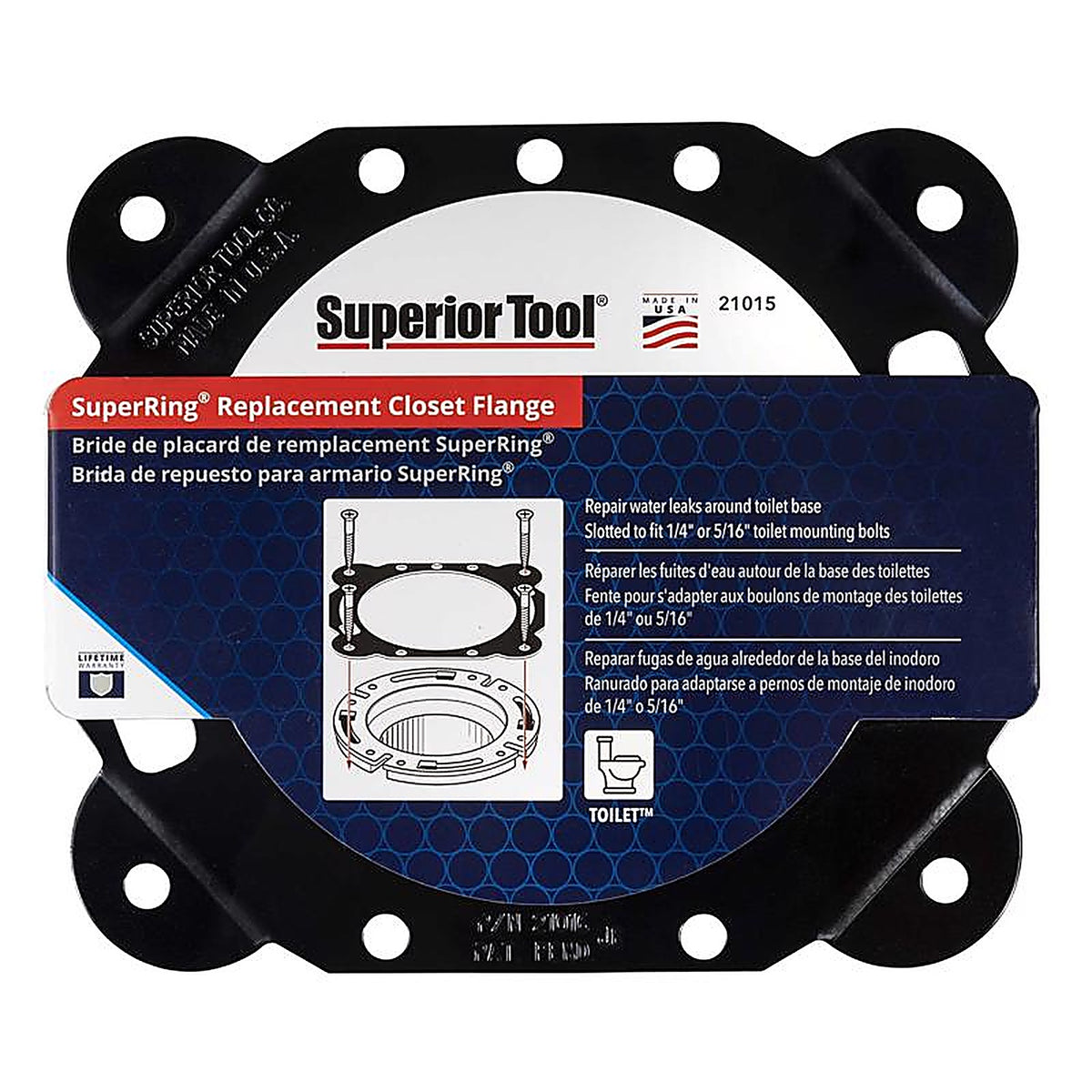 Superior Tool 21015 SuperRing Coated Steel Closet Flange