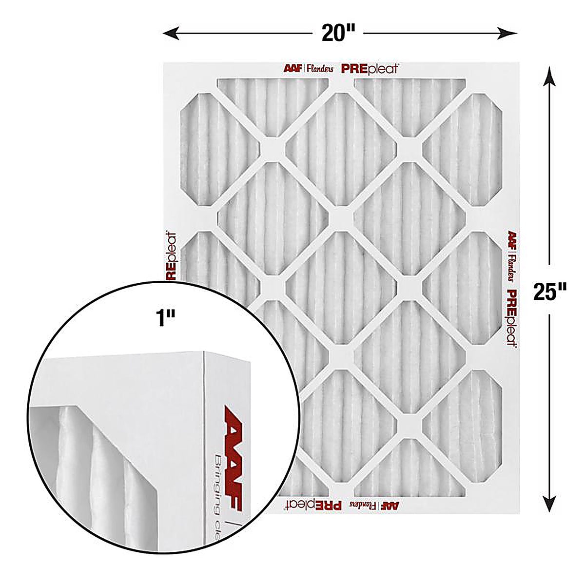 AAF Flanders - 80055.012025 - Prepleat LPD SC M10 20 In. W X 25 In. H X 1 In. Synthetic 10 MERV Pleated Air Filter 1