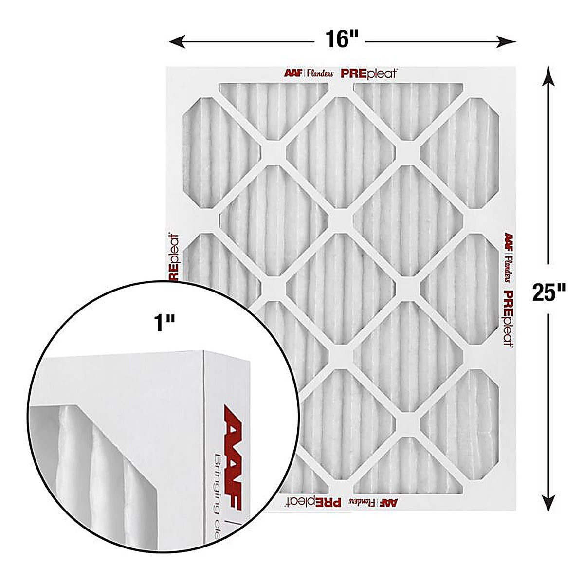 AAF Flanders - 80055.011625 - Prepleat LPD SC M10 16 In. W X 25 In. H X 1 In. Synthetic 10 MERV Pleated Air Filter 1