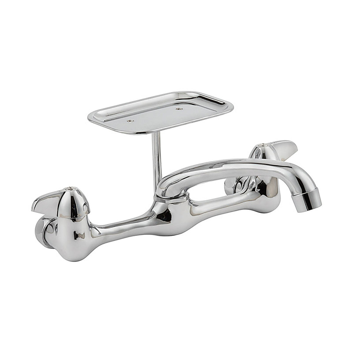Homewerks 3190-41-CH-BC-Z Wall Mount Two Handle Chrome Kitchen Faucet