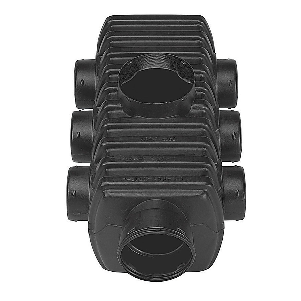 Advanced Drainage Systems - 1369AB - New and Old Work Round Plastic 6 Gang Distribution Box Black