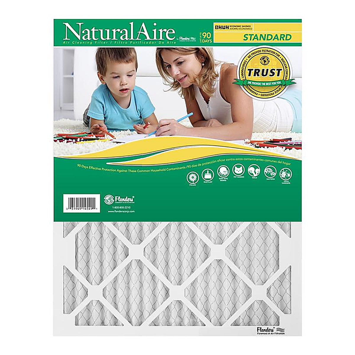 NaturalAire - 84858.012024 - 20 In. W X 24 In. H X 1 In. Synthetic 8 MERV Pleated Air Filter 1 Pack