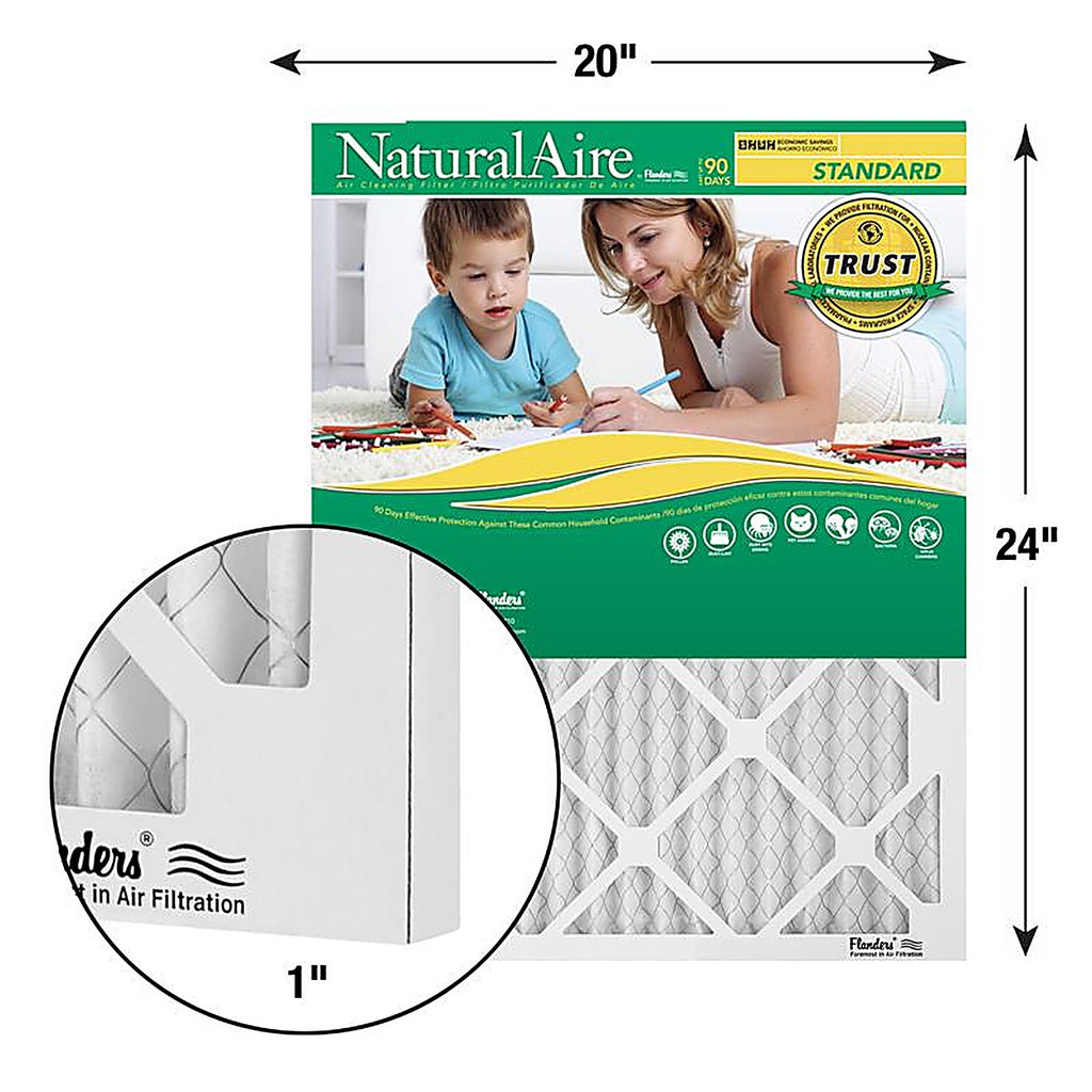 NaturalAire - 84858.012024 - 20 In. W X 24 In. H X 1 In. Synthetic 8 MERV Pleated Air Filter 1 Pack