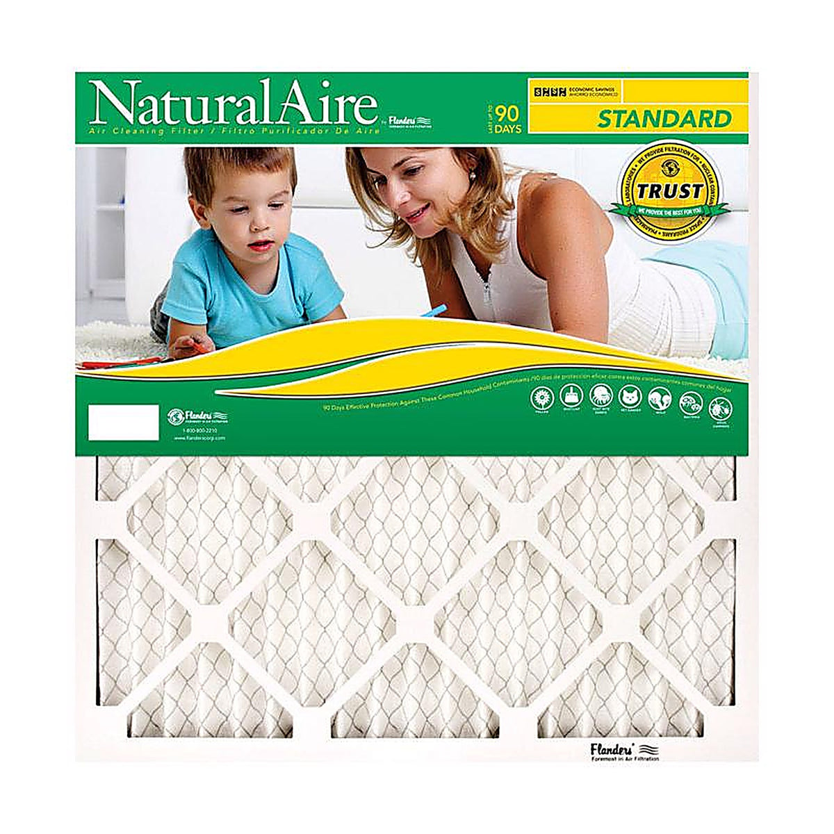 AAF Flanders 84858.01122 NaturalAire 12 in. W x 20 in. H x 1 in. D Synthetic 8 MERV Pleated Air Filter