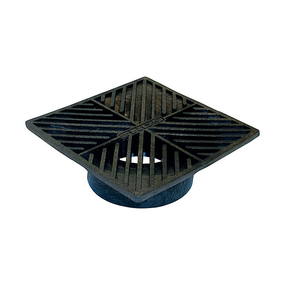 NDS 0004 6 in. Black Square Polyethylene Drain Grate