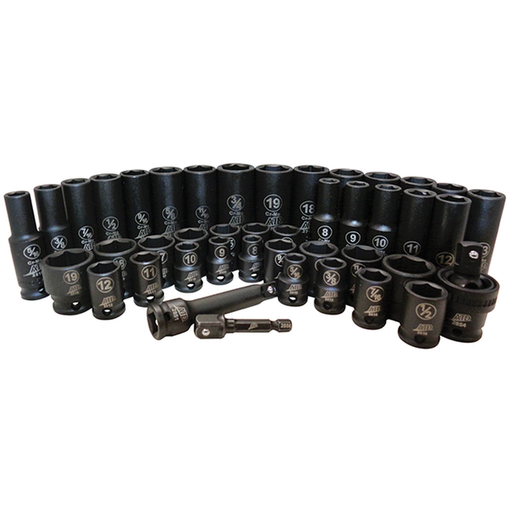 ATD 4601A 43/pc 3/8in. Drive 6 Point SAE & Metric Standard & Deep Impact Socket Set