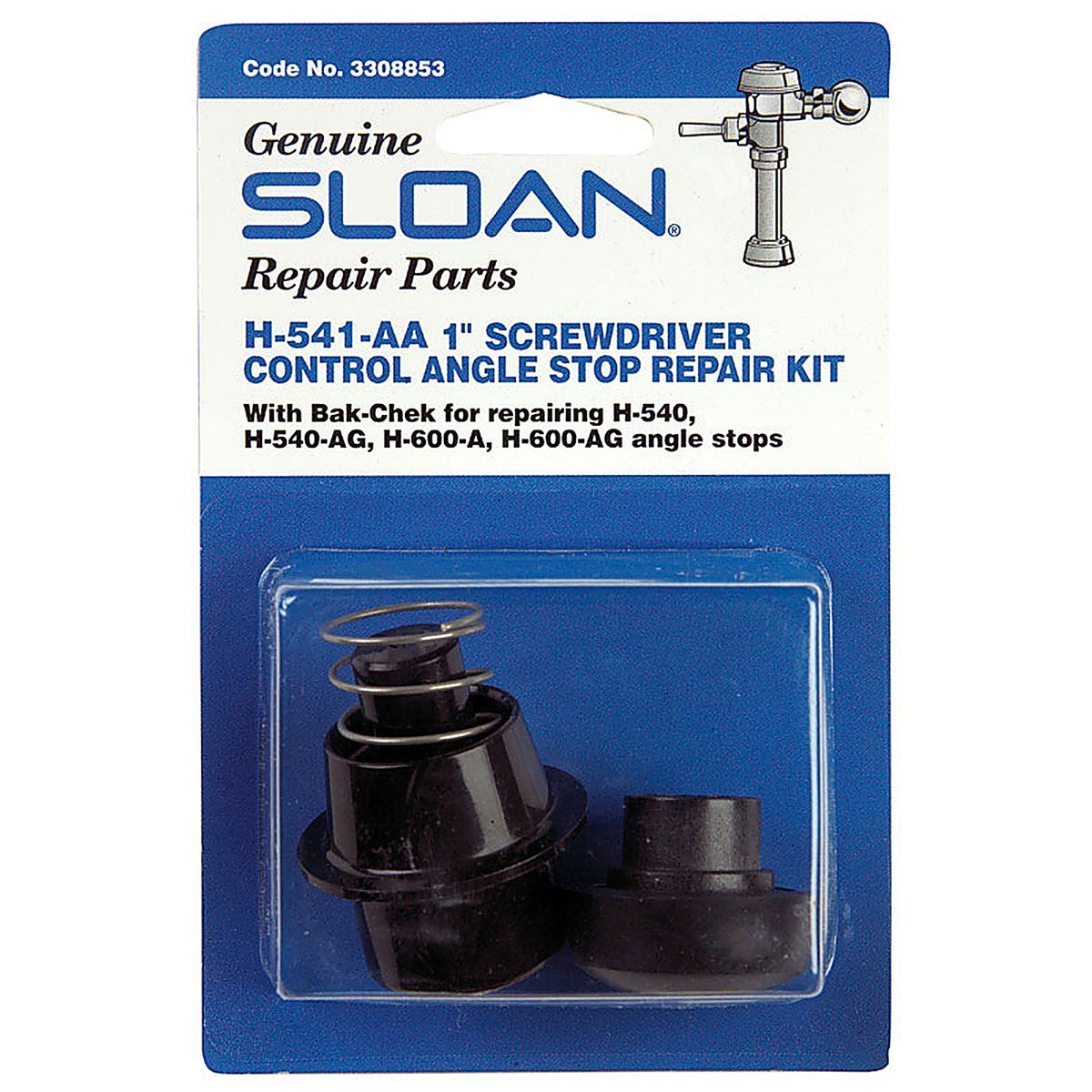 Sloan 3308853 Angle Stop Repair Kit Black Plastic