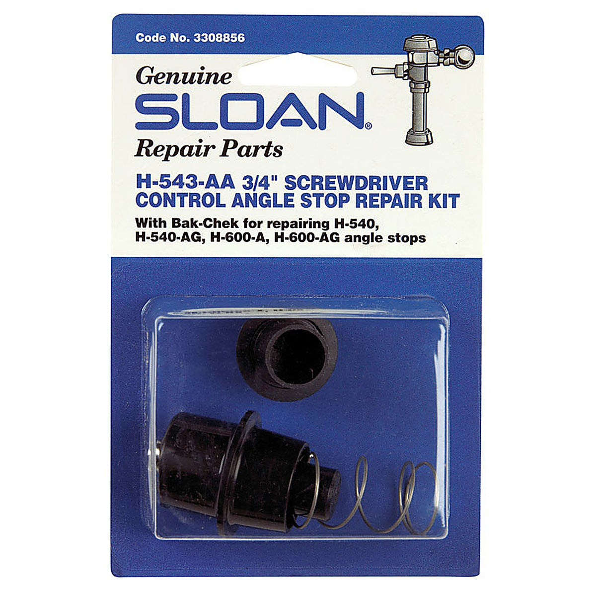 Sloan 3308856 Angle Stop Repair Kit Black Plastic