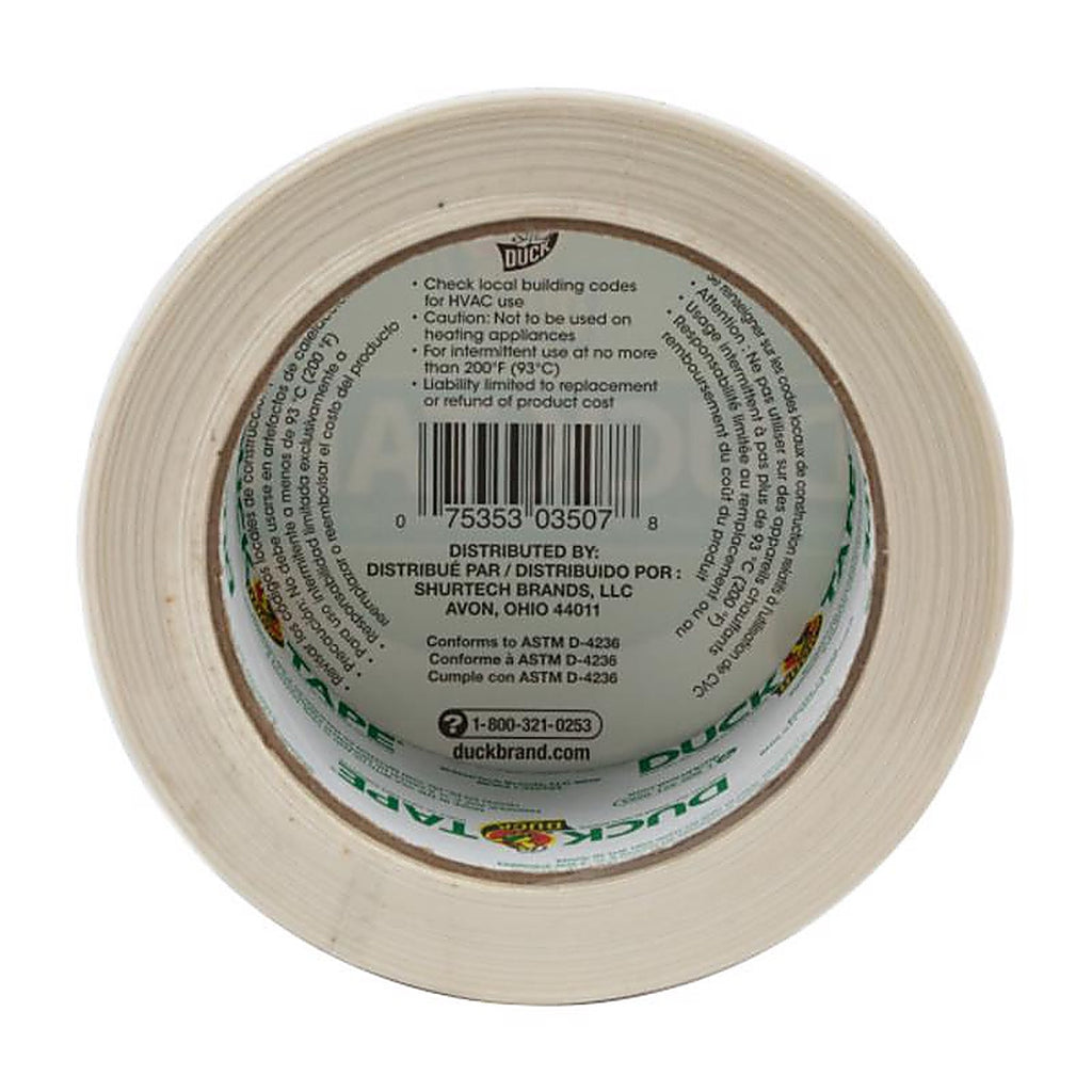 Duck 1265015 1.88 in. W x 20 yd. L White Solid Duct Tape
