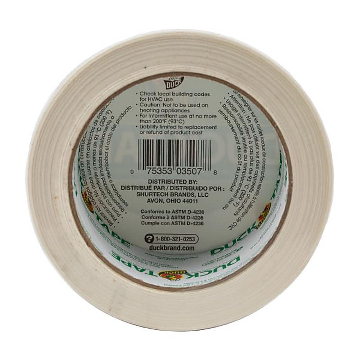 Duck 1265015 1.88 in. W x 20 yd. L White Solid Duct Tape