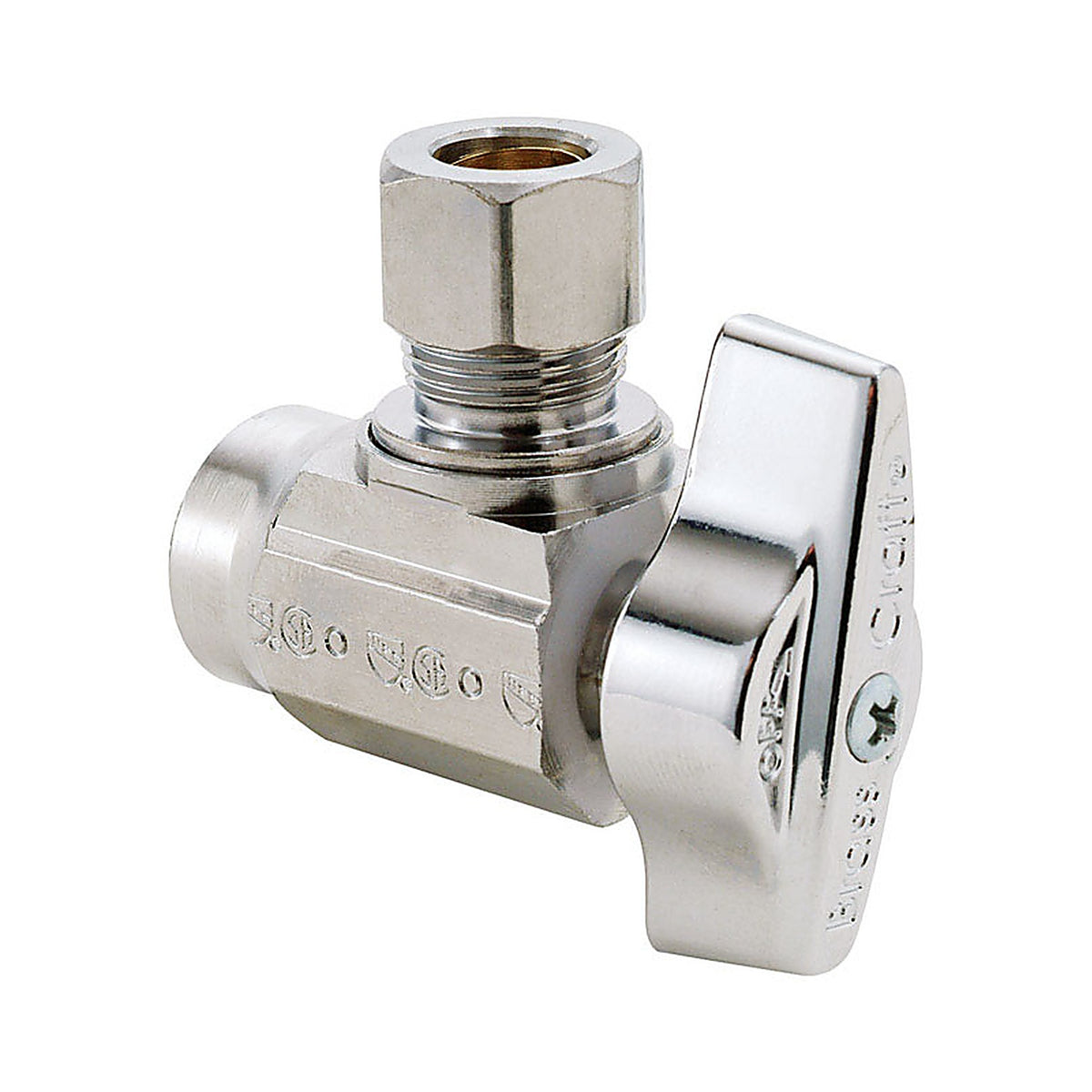 Keeney Manufacturing - KTR19X C1 - Brasscraft 1/2 In. Cts Outlets X 3/8 In. Cts Brass Shut-Off Valve