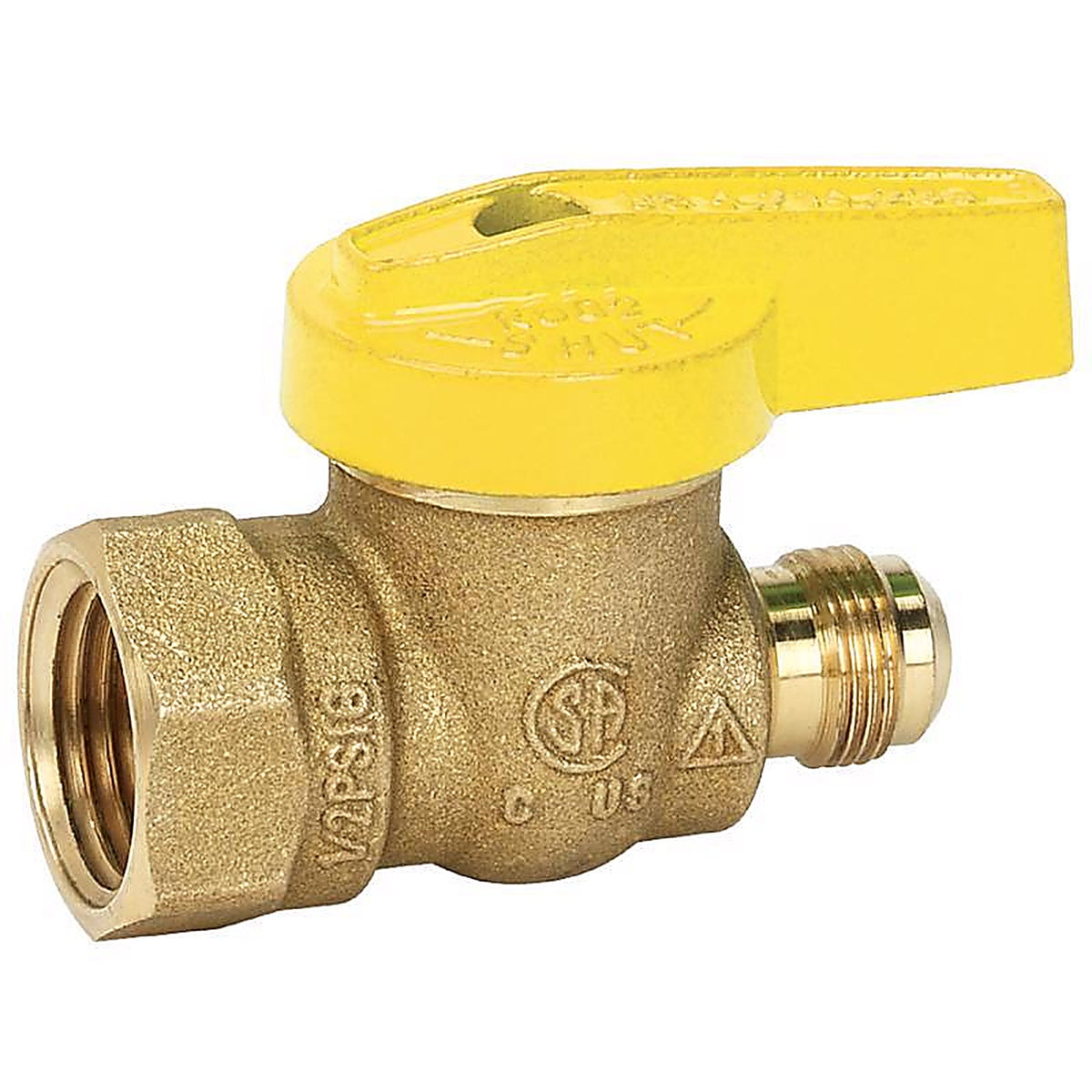 Homewerks - VGV1GAR3 - 1/2 In. Brass Flare X Fip Ball Valve Quarter-Turn Lever for Gas
