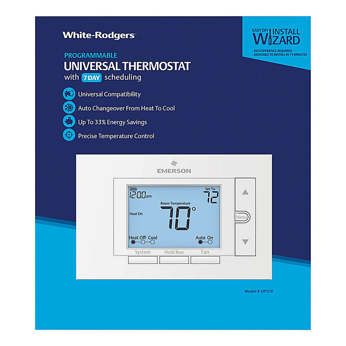 Copeland - UP310 - Heating and Cooling Push Buttons Programmable Thermostat