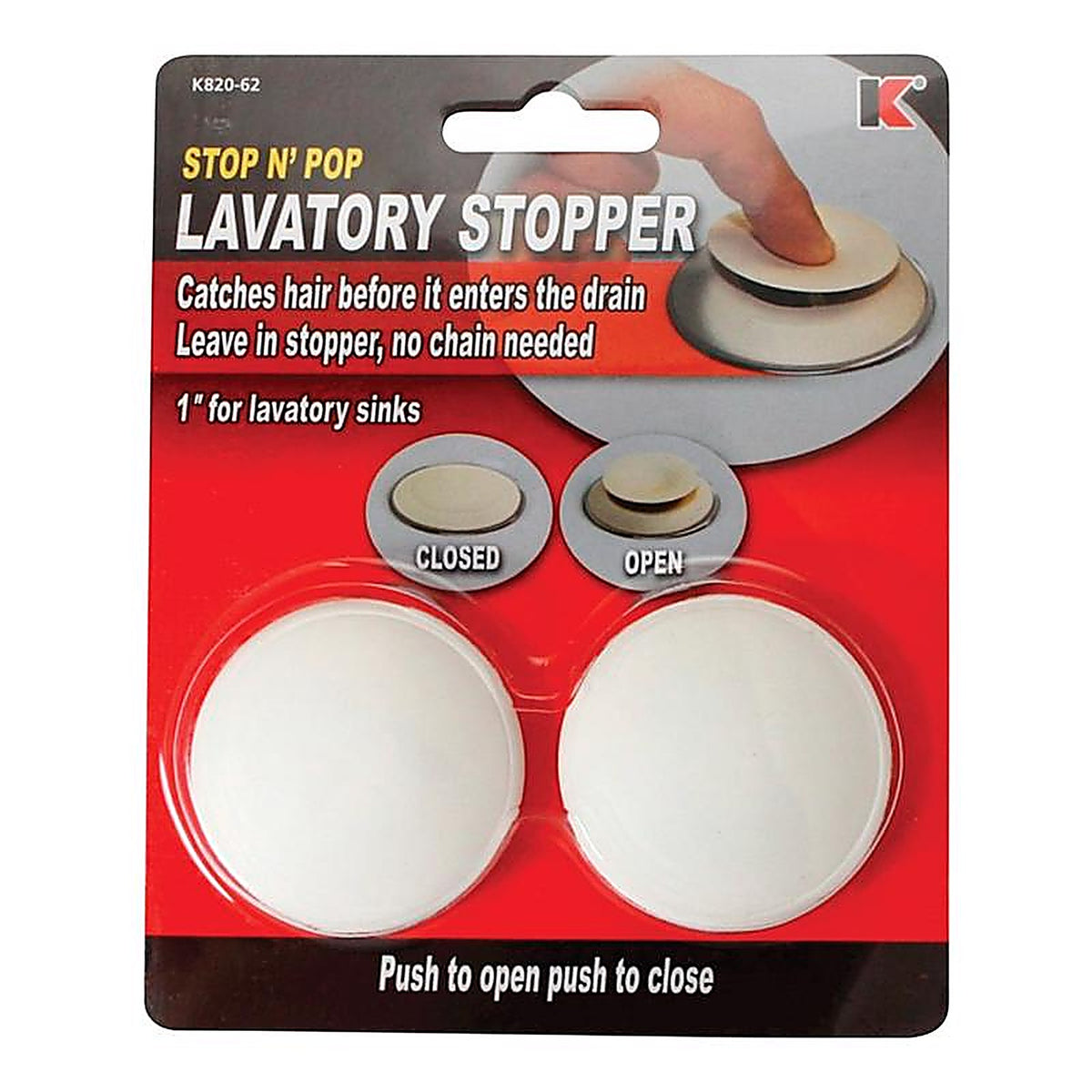 Keeney - K820-62 - 1 In. White Rubber Lavatory Pop Up Stopper