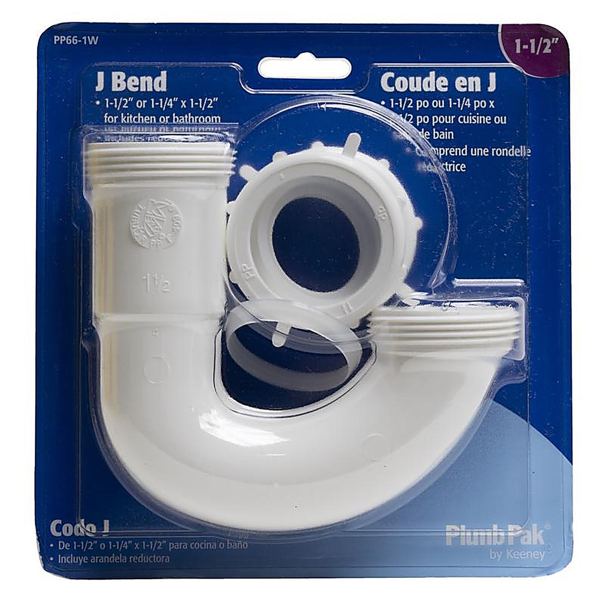 Plumb Pak PP66-1W 1-1/2 in. D Plastic J-Bend
