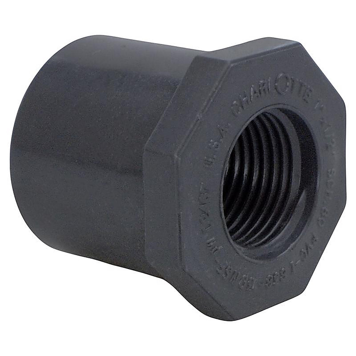 Charlotte Pipe PVC081082000 Schedule 80 1 in. Spigot x 1/2 in. Dia. FPT PVC Reducing Bushing