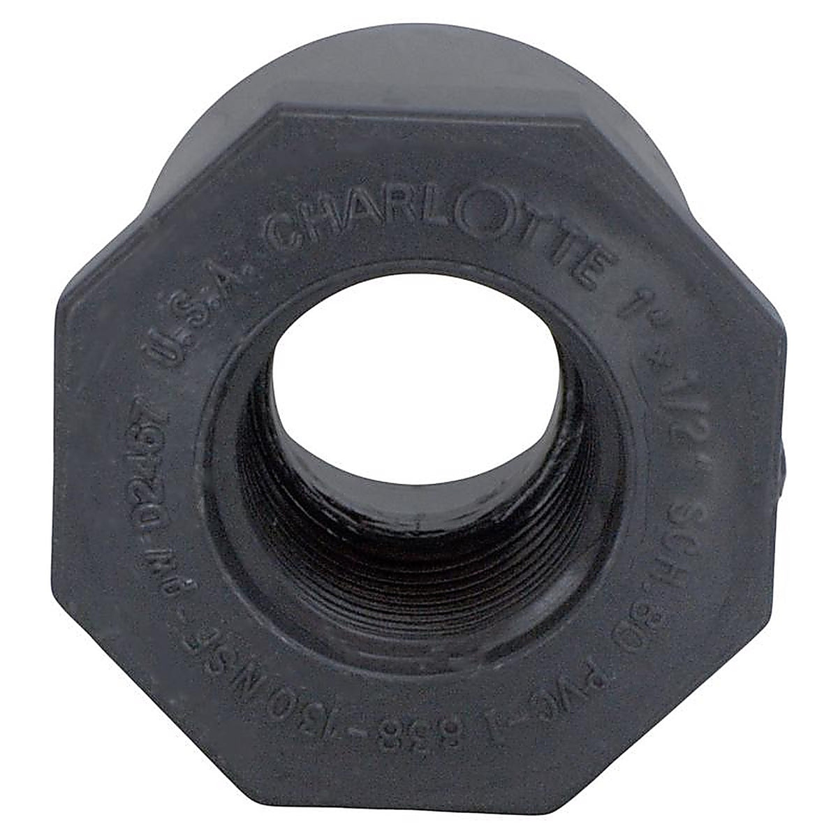 Charlotte Pipe PVC081082000 Schedule 80 1 in. Spigot x 1/2 in. Dia. FPT PVC Reducing Bushing