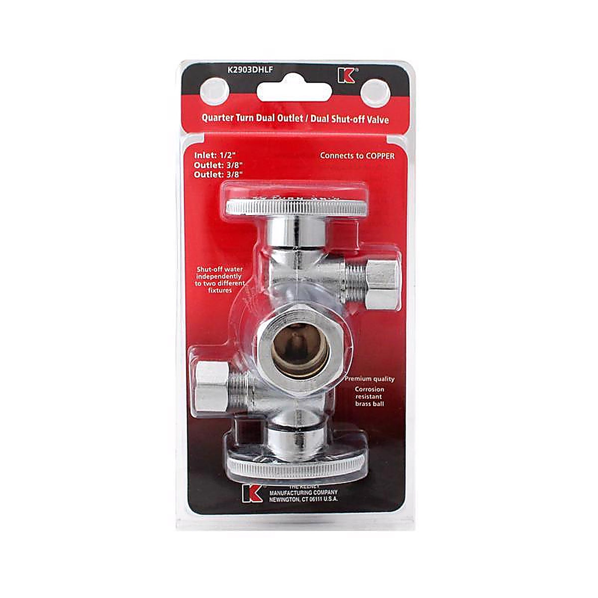 Keeney K2903DHLF 1/2 in. CTS x 3/8 in. Brass Shut-Off Valve