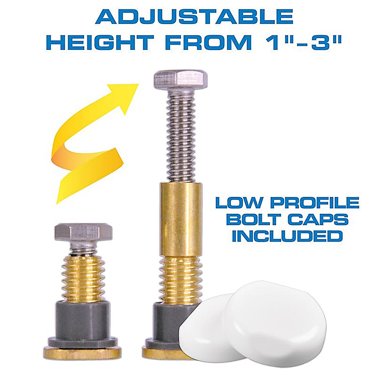 Danco - 9D00010770 - Zero Cut Bolts Toilet Bolts and Caps Brass/Plastic for Universal