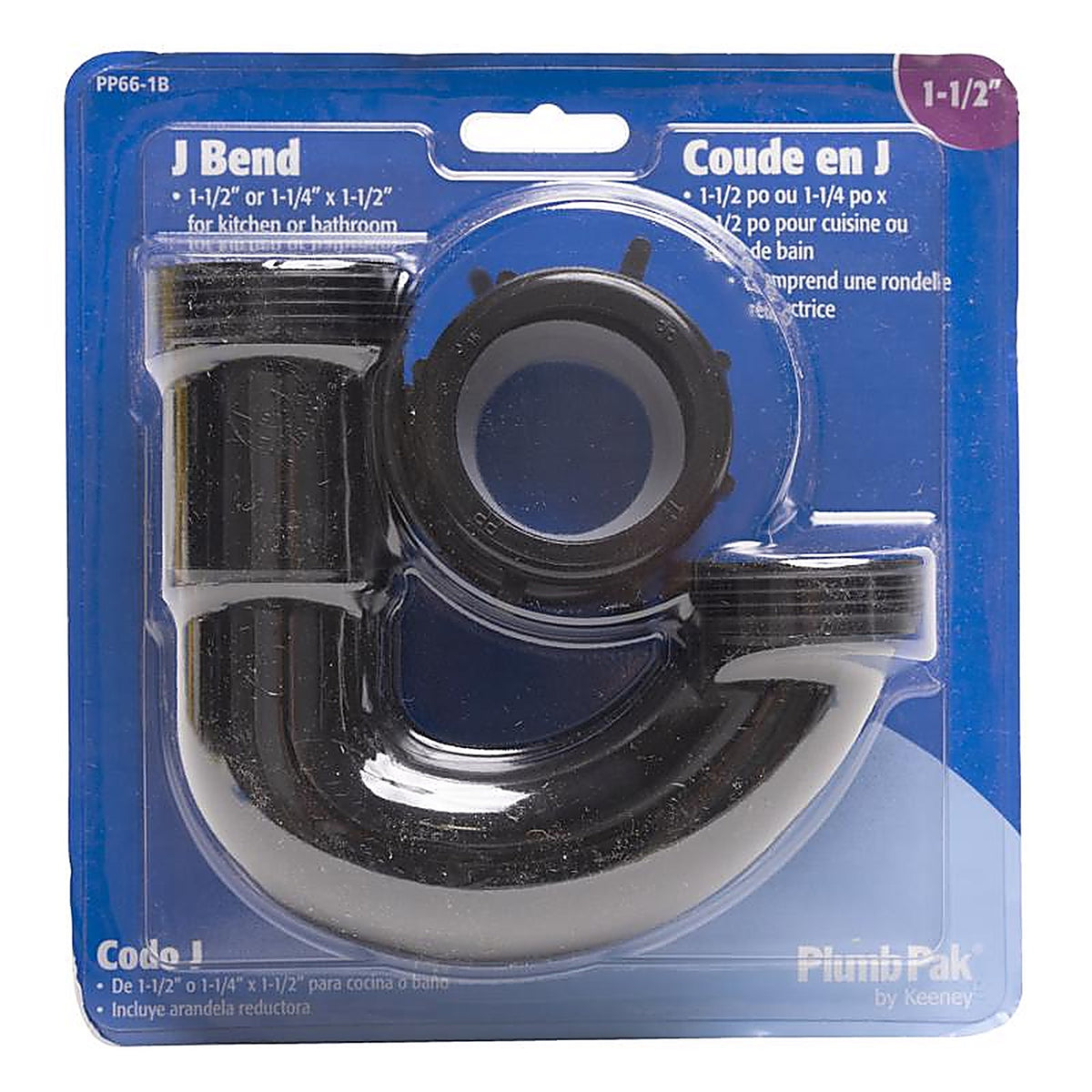 Plumb Pak - PP66-1B - 1-1/2 In. D Plastic J-Bend