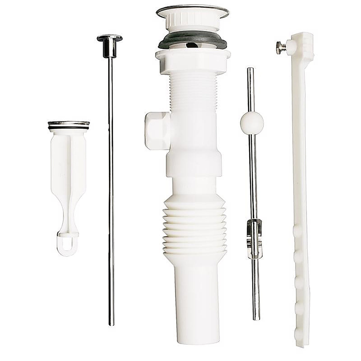 Plumb Pak PP812-70 Flex N Fix 1-1/4 in. D Chrome Plastic Pop-Up Lavatory Drain