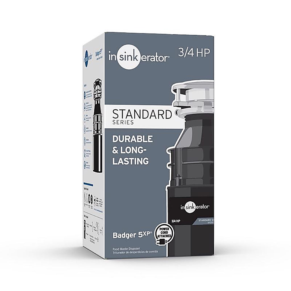 InSinkErator - 79326A-ISE - Badger 5Xp Cord 3/4 HP Continuous Feed Garbage Disposal with Power Cord