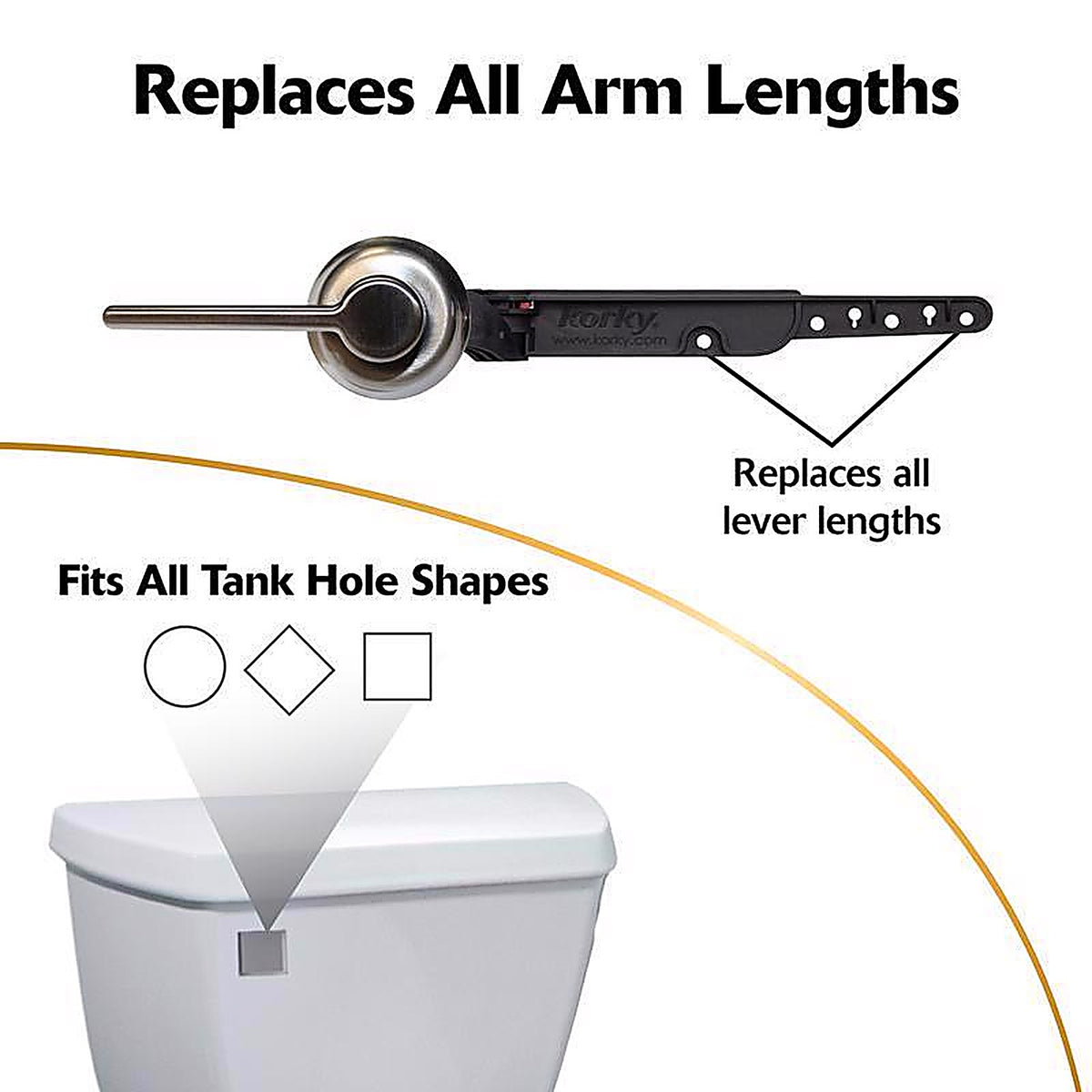 Korky 6070BP StrongARM Classic Style, Brushed Nickel Tank Lever