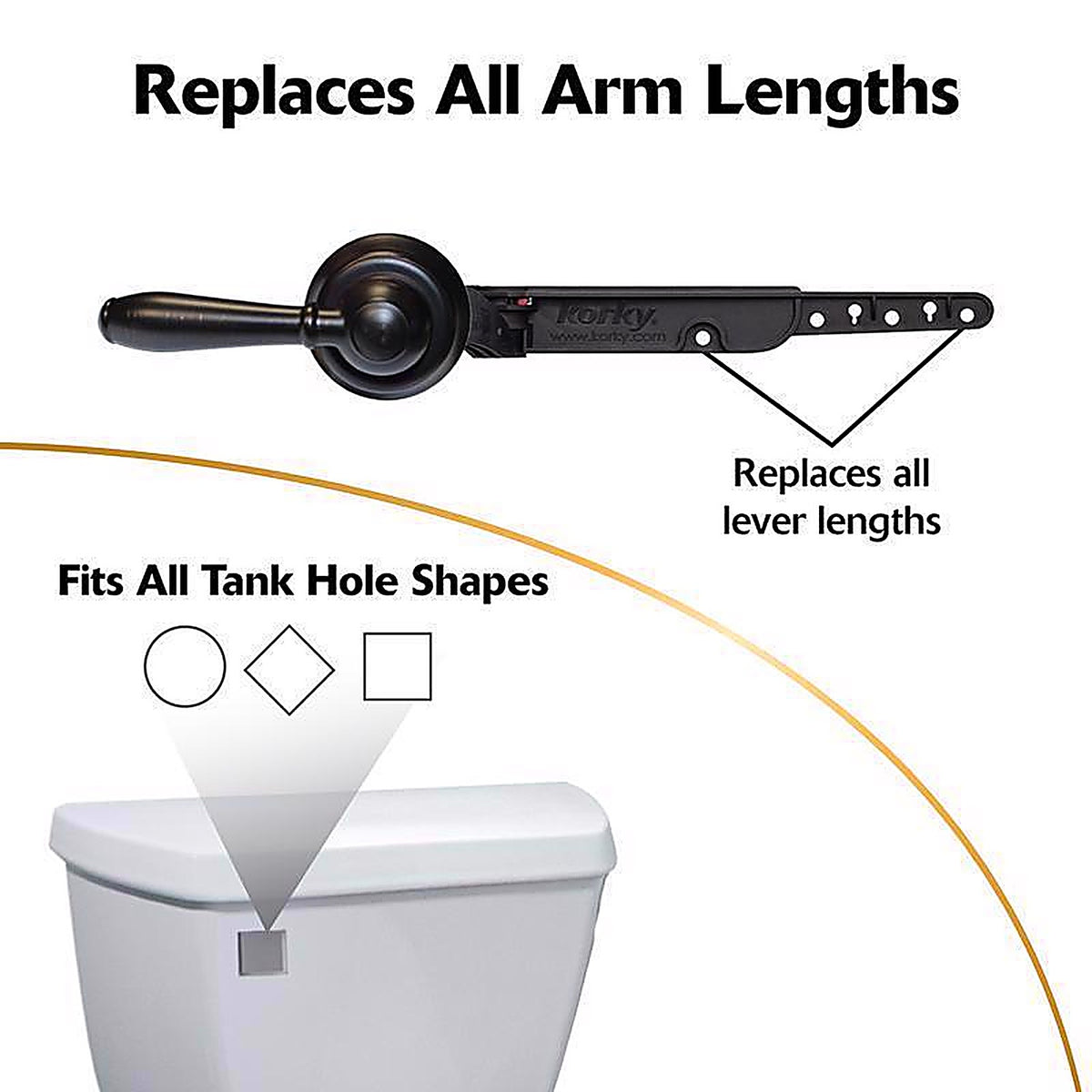 Korky 6081BP StrongARM Faucet Style Oil Rubbed Bronze Tank Lever