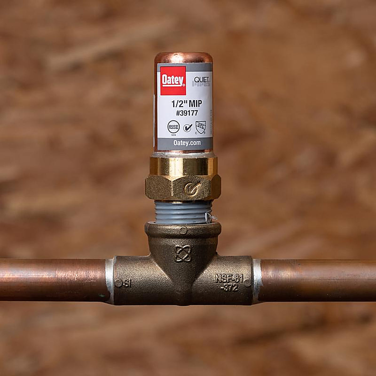 Oatey - 39177 - Quiet Pipes 1/2 In. MIP Each X 1/2 In. D MIP Each Copper Water Hammer Arrester 1 Pack