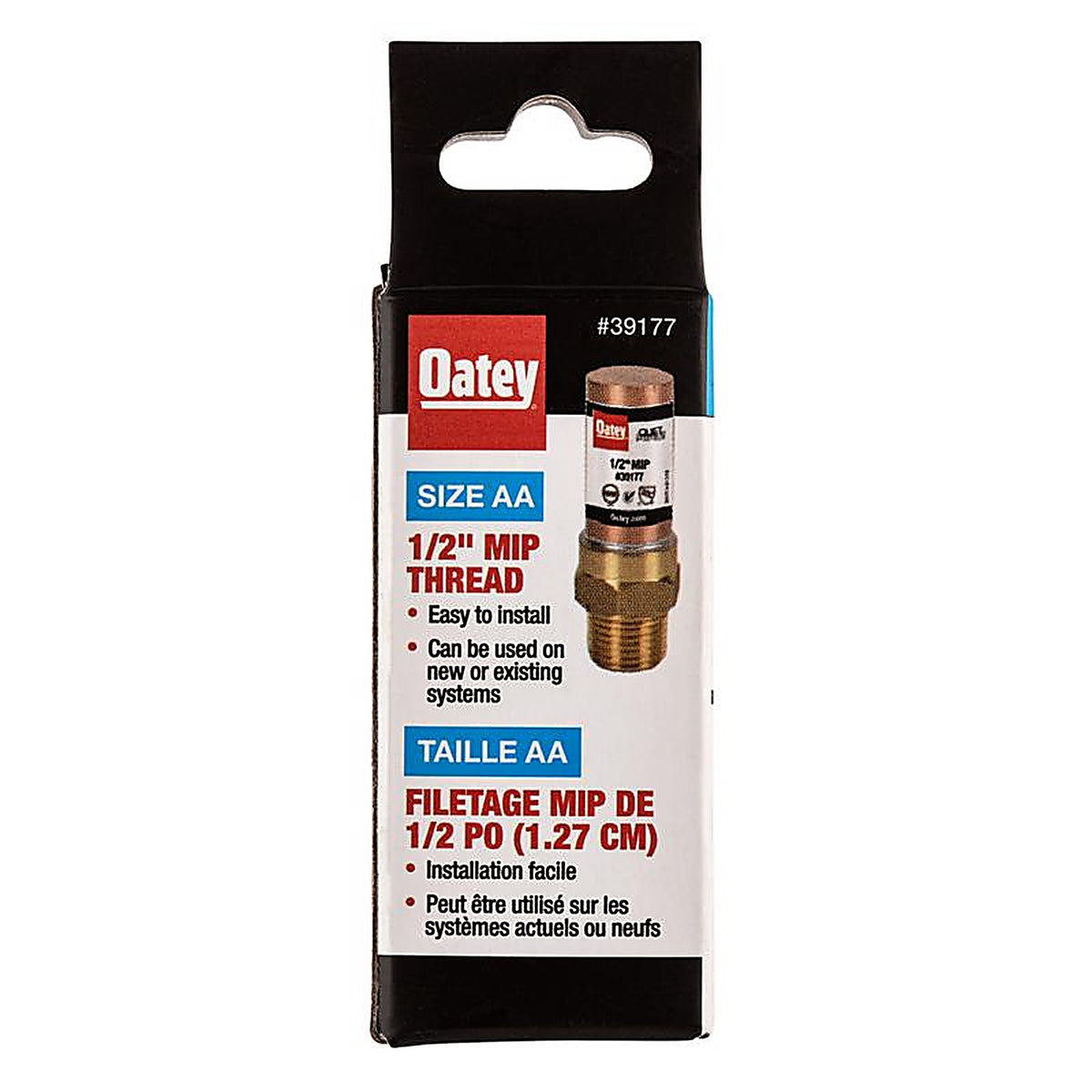 Oatey - 39177 - Quiet Pipes 1/2 In. MIP Each X 1/2 In. D MIP Each Copper Water Hammer Arrester 1 Pack