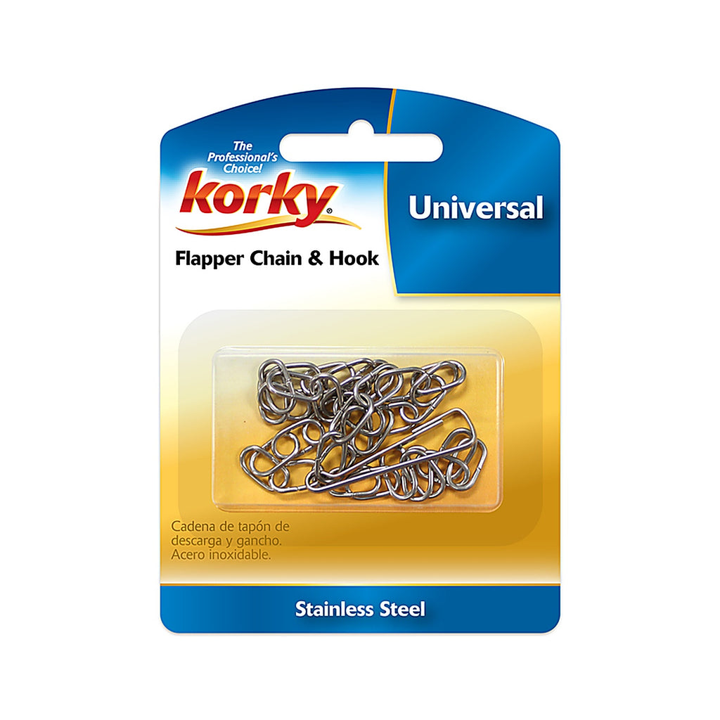 Korky - 43BP - Flapper Chain Silver Stainless Steel for Universal