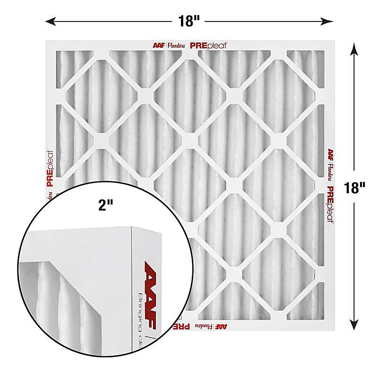 AAF Flanders - 80055.021818 - Prepleat LPD SC M10 18 In. W X 18 In. H X 2 In. Synthetic 10 MERV Pleated Pre-Pleat Fil